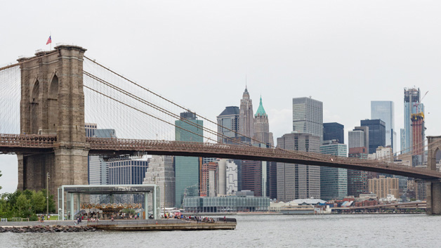 The Brooklyn Bridge with Lower Manhatten behind